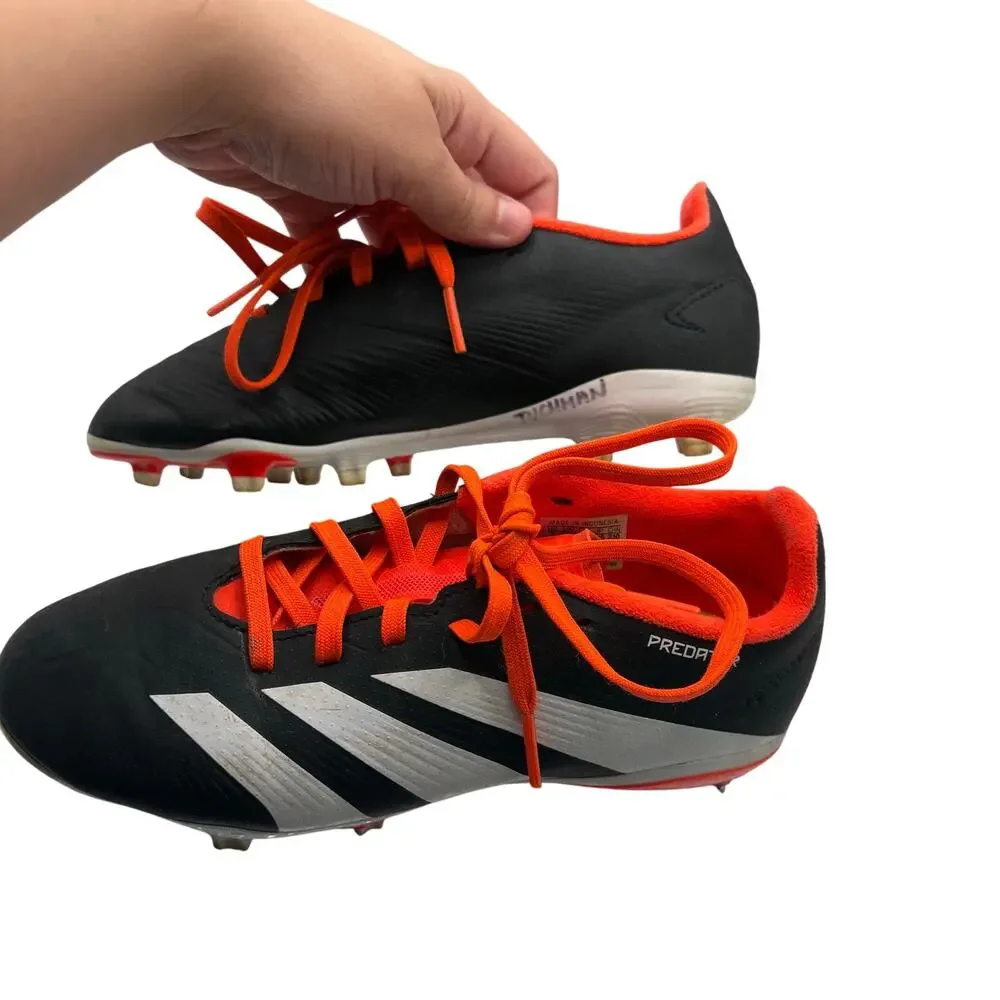 adidas Predator League Soccer Football Cleat 3 Black Orange Athletic Sport Shoe